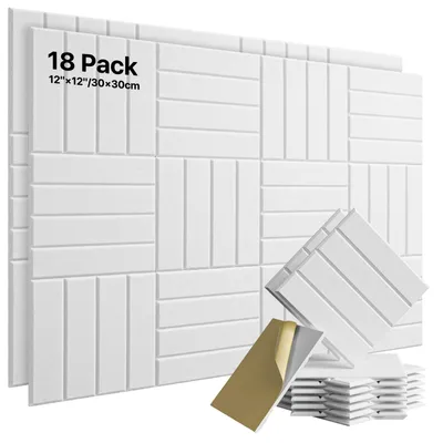 Obrázek produktu pro Akustické panely, samolepicí, rozměr 30 x 30 cm, 18 kusů, polyester, pro zlepšení akustiky v místnosti