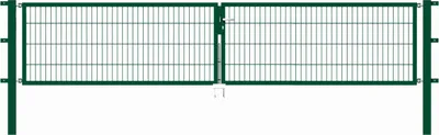 Produktbild von Alberts Doppeltor Flexo mit Zubehör, zum Einbetonieren, grün, Breite 400 cm, Höhe 80 cm