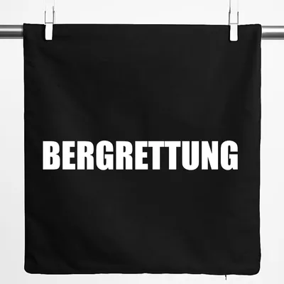 Produktbild von Huuraa Kissenbezug Bergrettung Schriftzug 40x40cm Black Baumwolle Dekokissenbezug Geschenkidee