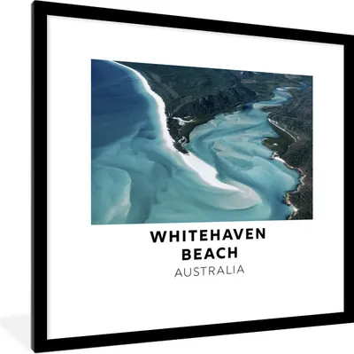 Produktbild von MuchoWow® Gerahmtes Poster Australien - Strand - Wasser 40x40 cm - Poster mit Schwarzem Bilderrahmen Wandposter Rahmen Foto Bilder - Poster - Plakat im Rahmen