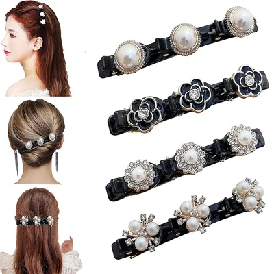Produktbild von Blume Haarspange Clover Strass Haarspange mit Clip Große Haarspange für dickes Haar