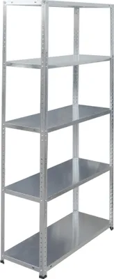 Obrázek produktu pro Skladovací regál Relaxdays, ocel, rozměry: 150 x 75 x 30 cm, nosnost 200 kg, 5 polic, do sklepa, garáže a dílny, regál pro těžké břemena, stříbrný