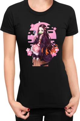 Produktbild von Damen T-Shirt Demon Anime Slayer Kimetsu No Yaiba Nezuko Kamado 100, Lady L / Schwarz