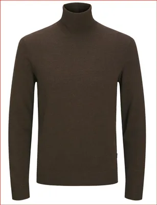 Image de JACK & JONES Col roulé fin Pull col rond Sweater manches longues Basic JJEEMIL Taille : L