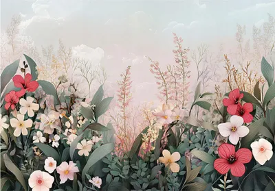 Produktbild von Fototapete Blumen Natur Blumenwiese - 300x210 cm - inklusive kleister - Vlies Tapete - Vliestapete Wohnzimmer Schlafzimmer Küche Modern Wandtapete