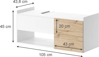Obrázek produktu pro Základní skříňka pod umyvadlo Vicco Alf Bílá 105 x 45 cm se 2 zásuvkami, Model 40614