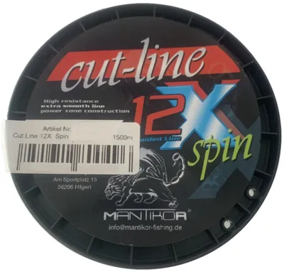 Produktbild von Mantikor Cut Line Spin 1500m 12-fach spiral geflochtene Schnur hellgrün, Durchmesser/Tragkraft:0.15mm / 11kg