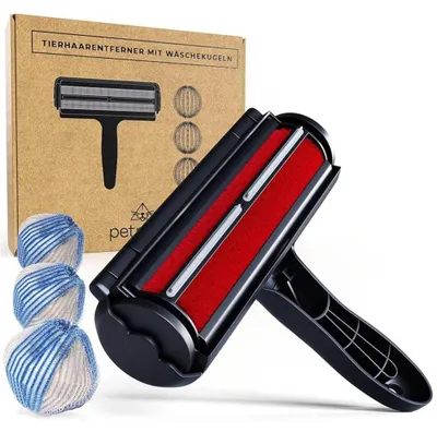 Produktbild von Petmont Tierhaarentferner, inkl. Waschbälle, Fusselrolle für Hunde & Katzen, wiederverwendbar, ideal für Sofa, Kleidung, Teppich, Auto.