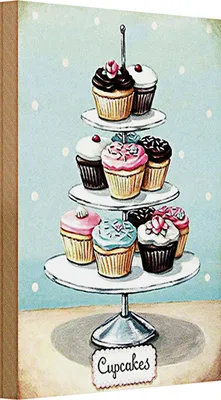 Produktbild von Holzschild Süßigkeiten 20x30cm Cupcakes kleine Kuchen
