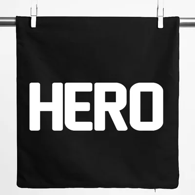 Produktbild von Huuraa Kissenbezug Hero Held 40x40cm Black Baumwolle Dekokissenbezug Geschenkidee