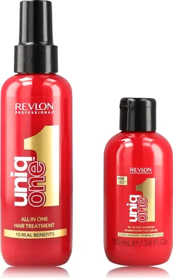 Productafbeelding van Revlon Uniq One Set: Haarbehandeling 150 ml + Alles-in-één Shampoo 100 ml
