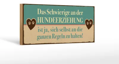 Produktbild von Holzschild Spruch 27x10 cm Hundeerziehungsregeln Schild