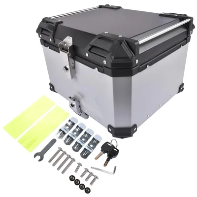 Image de Top-case pour moto, 55 litres, coffre arrière en aluminium étanche