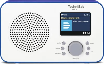 Zdjęcie produktu dla TechniSat VIOLA 2 C, Zegar, Cyfrowy, DAB+, FM, 87,5 - 108 MHz, 174 - 240 MHz, 1 W