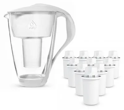 Zdjęcie produktu dla Dafi ZESTAW szklany dzbanek CRYSTAL LED 2 l biały + 10 wkładów Classic