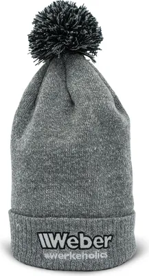 Produktbild von Weber #Werkeholics Bommelmütze hellgrau grau Mütze Bommel Strick Uni Herren / Damen