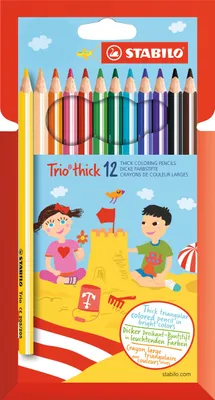 Produktbild von Dreikant-Buntstift - STABILO Trio dick - 12er Pack - mit 12 verschiedenen Farben
