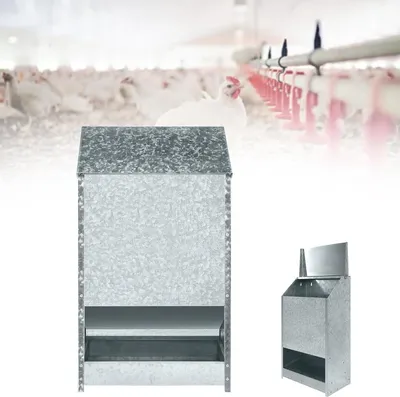Produktbild von NAIZY Futterautomaten Geflügel Geflügelfutterautomaten Verzinkter Stahl Hohe Kapazität Futterspender aus Aluminium Anti-Nagetier und Anti-Rost