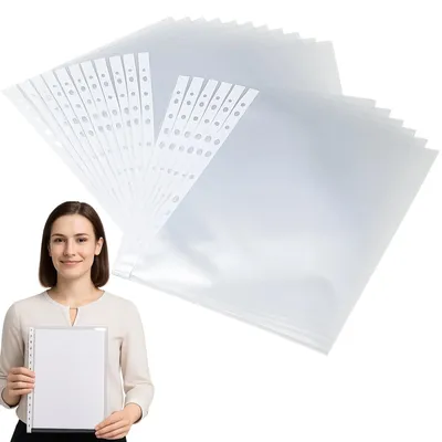 Obrázok produktu pre Koszulky na dokumenty A4 obaly na dokumenty priehľadné krystalické 100 ks do zakladača