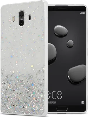 Produktbild von Cadorabo Hülle für Huawei MATE 10 / NOVA 2i Schutz Hülle in Transparent Handyhülle TPU Etui Glitter Cover Case Glitzer