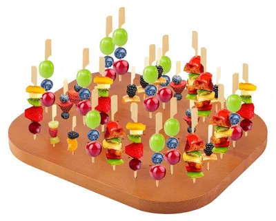Holz-Spießhalter, 59 Löcher, 30x25x1,8 cm, für Obstspieße & Snacks