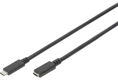 Produktbild von DIGITUS USB 2.0 Verlängerungskabel Typ C -C St/Bu 2.0m, sw