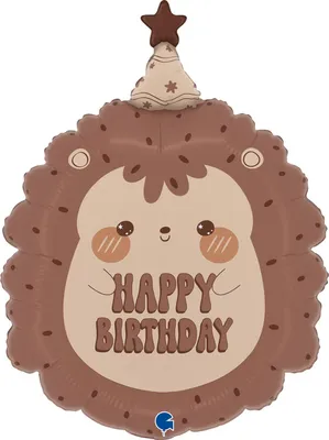Produktbild von 24" Folienballon Igel "Happy Birthday" | 61 cm