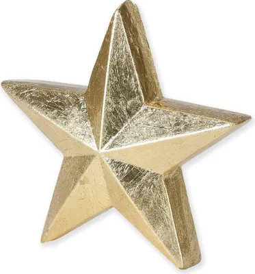Produktbild von Weihnachts-Stern Holz 17cm gold