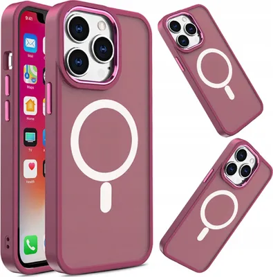 Obrázok produktu pre Farebné matné puzdro s ochranou Magsafe pre Iphone 15 Pro Max Burgundy