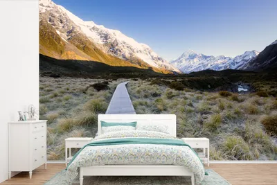 Produktbild von MuchoWow® Fototapete für Wohnzimmer oder Schlafzimmer Wandtapete Vinyl Motivtapete Weg in die Berge - 525x350 cm - Das Hintergrundbild