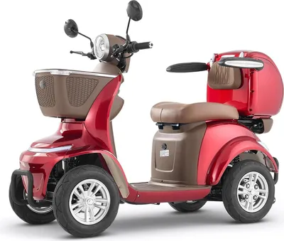 Obrázek produktu pro Elektromobil pro seniory – čtyřkolový skútr – motor 1000 W – dojezd až 35 km – nosnost 227 kg – stoupavost 20° – tři rychlostní stupně – vhodný do terénu
