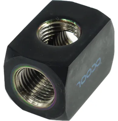Produktbild von HF Anschlussterminal TEE T-Stück Rund G1/4 (schwarz)