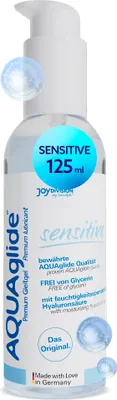Immagine prodotto di JOYDIVISION Lubrificante originale AQUAglide sensitive 125 ml, lubrificante trasparente e vegano, pH ottimizzato e compatibile con i preservativi in lattice