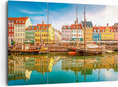 Produktbild von Bild auf Leinwand - Leinwandbild - Segelboote Wasser Architektur Hafen - 165x110cm - Wand Bild - Wanddeko - Leinwanddruck - Bilder - Kunstdruck - Leinwand bilder - Wandkunst - CE165x110-2873