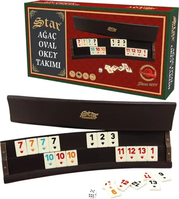 Immagine prodotto di Gioco delle stelle Brettspiel Star Oval Holz Rummy Okey Set