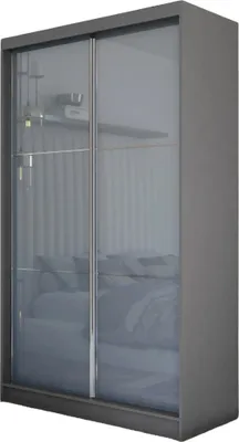Obrázek produktu pro šatní skříň 120 cm Vena včetně 2 posuvných dveří Šatní skříň s posuvnými dveřmi (barva: grafit, lacobel grafit)
