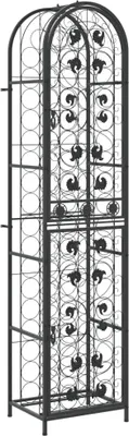 Productafbeelding van vidaXL Wijnrek voor 73 flessen, zwart, 45x36x200 cm, smeedijzer