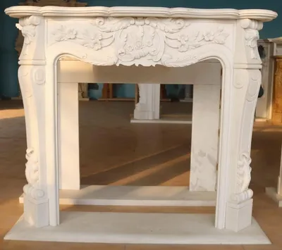 Zdjęcie produktu dla Casa Padrino marmurowy kominek barokowy biały 153 x wys. 113 cm