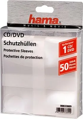 Image de HAMA Pochette CD/DVD Transparente, paquet de 50