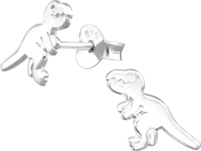 Produktbild von Ohrstecker 925 Sterling Silber Kinder Dinosaurier T-Rex