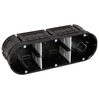 Immagine prodotto di Solida scatola da incasso per elettrodomestici, 3 scomparti, 3x Ø 60 mm, profondità di montaggio 63 mm
