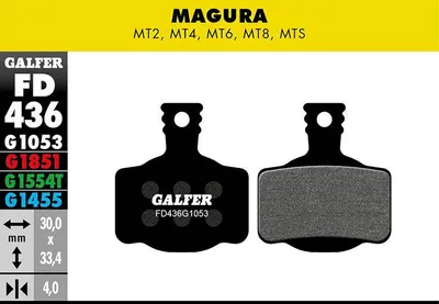 Produktbild von Galfer Beläge FD436 Mischung G1053 verpackt für Magura Campagnolo FD436G1053