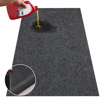 Image de Tapis pour sol de garage VEVOR 2692,4 x 6705,6 x 2,4 mm Sol d'atelier 820-850 g/m² Sol de garage Feutre & TPE Tapis de rétention d'huile Tapis de service Tapis de protection du sol Dalles pour garage