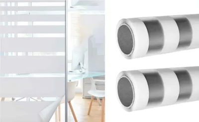 Produktbild von 2er Set Fensterfolie selbsthaftend Streifen LxB 200x67 cm Sichtschutzfolie Anti-UV statische Haftung Folie selbstklebend, 201916000-2