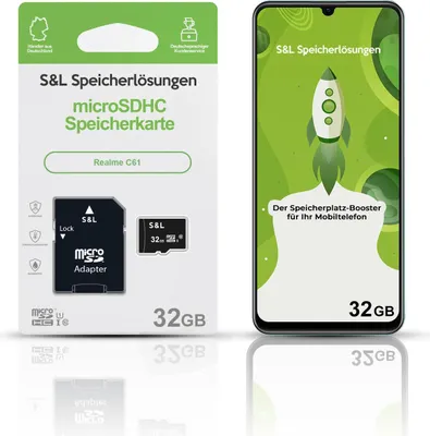 Produktbild von microSD Speicherkarte S&L für Realme C61 - Speicherkapazität: 32 GB