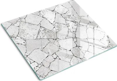 Produktbild von Tulup Glas Herdabdeckplatte Glaskeramikkochfeld-Abdeckung Spritzschutz Glasabdeckplatte Kochplattenabdeckung und Schneidebrett - Einteilig - 60x52 cm Steinmauer