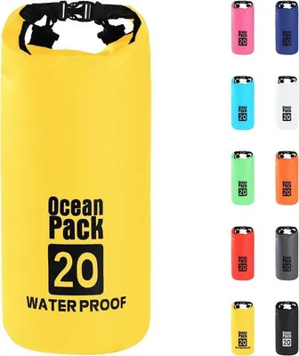 Produktbild von Famanu Dry Bag 20L Gelb - Robuste Aufbewahrungstasche für Wassersport und Outdoor
