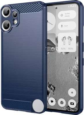 Produktbild von Für Nothing CMF Phone 2 Pro Carbon Fiber Brushed Design Textur TPU Hülle Blau