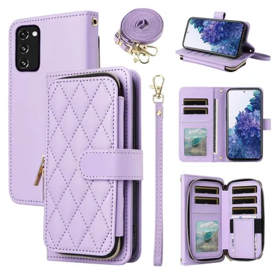 Image de Étui portefeuille pour téléphone avec fermeture éclair et 9 emplacements pour cartes