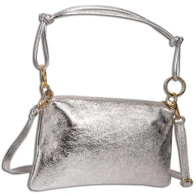 Immagine prodotto di Borsa a tracolla in pelle da donna, marca Toscanto, colore argento, modello OTT861UJ1